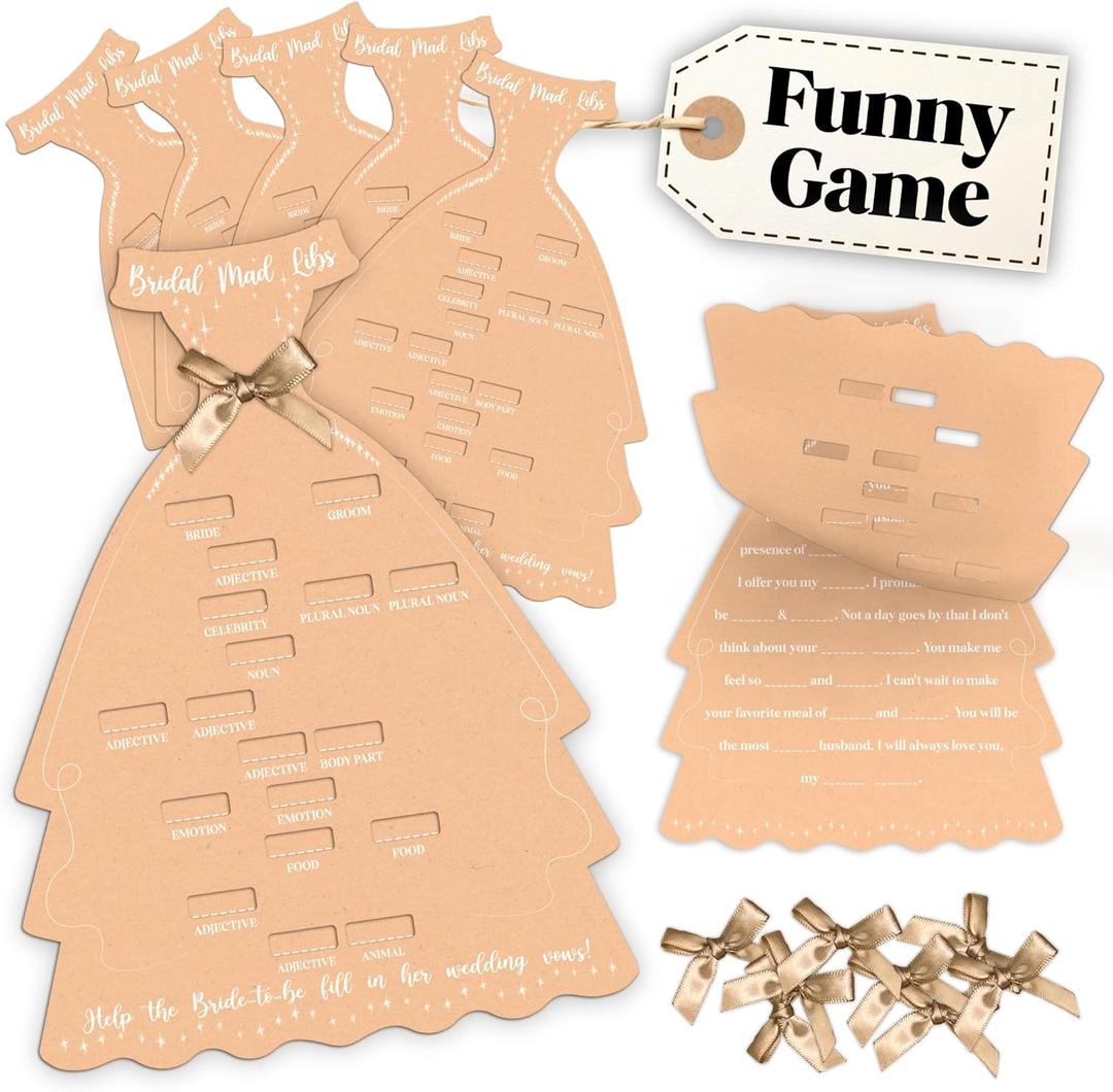 Stofinity Funny Bridal Shower Games 25 Guests - Bridal Shower Mad Libs Game, Wedding Shower Games For Wedding Reception, Engagement Party Activities For Decorations