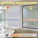 OHTMERU Window Privacy Film Decorative for Front Door, Bathroom Static Cling Stained Glass Sticker Opaque Heat Control UV Blocking Non-Adhesive for Home, Black Grid 23.6 x 78.7 inches, 2 Pcs