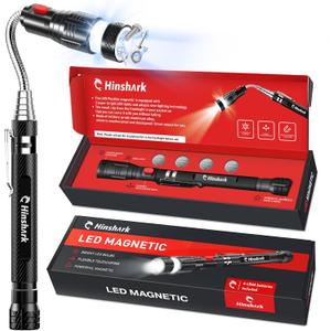 Hinshark Gifts for Men Extendable Telescoping Magnetic Pickup Tools, Valentines Day Gifts for Him, Anniversary Birthday Gift for Men Dad Husband Him, Men's Valentines Gift for Cool Gadgets Tools (Red)