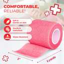 Ever Ready First Aid Self Adherent Cohesive Bandages 3" x 5 Yards - 12 Count, Rainbow Colors