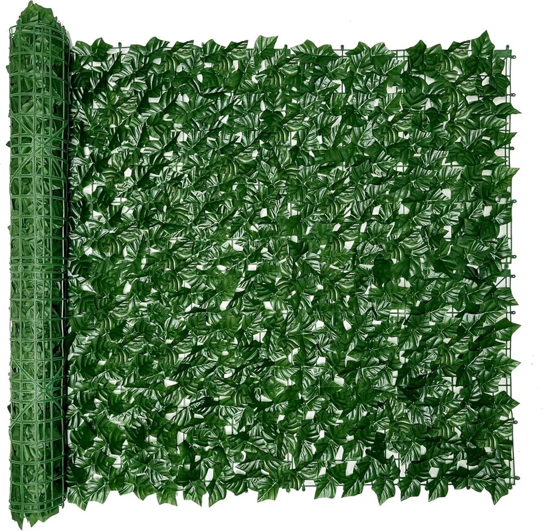 Artificial Ivy Privacy Fence Screen - 40" X 120" UV-Anti Fake Leaves Vines - Patio Balcony Privacy, Garden, Backyard Greenery Wall Decor
