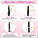 French Curl Braiding Hair 8 Packs 22 Inch Loose Wavy Bouncy Braiding Hair Pre Stretched 75g/Pack Synthetic French Curly Braiding Crochet Hair for Black Women 1B Black