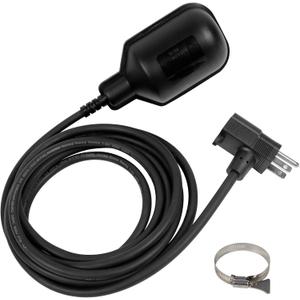 WASSERMANN Universal Tethered Sump Pump Float Switch with 10FT Cable (Piggyback Plug), AC 115V/230V 16Amps Float Switch for Water Tanks, Sump pump, Basement Sump basin, IP68 Waterproof, Black