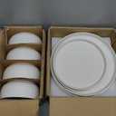 Plates and Bowls Sets, Dinnerware Sets for 4, 12 Pieces Scratch Resistant Dishware Dishes Set, Ceramic Kitchen Dinner Set, Porcelain & Microwave and Dishwasher Safe, Cream White