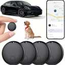 Android GPS Tracker for Vehicles, Hidden Tracking Device for Vehicles, Car Tracker No Subscription Work with Find My, Smart Tag with Audio for Kids, Key, Dogs, Luggage, Bag (Android-4 Pack)