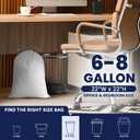 Plasticplace 8 Gallon Trash Bags -White Drawstring Garbage Can Liners - 200 Count - Leak-Resistant and Tear-Proof for Kitchen, Bathroom, Office, and Small Trash Cans 0.7 Mil
