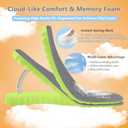 Steppers Insoles for Men and Women,4D Cloud Insoles,Memory Foam Insoles,Breathable Massage Cushion Shoe Inserts with Arch Support-Trim to Fit All Shoe Types(1Pair-Green, Men 11-12/Women 12.5-13.5)