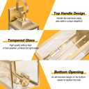 19" Gold Outdoor Wall Lantern 2-Light, Large Modern Wall Sconce Light Fixture, Industrial Porch Light with Glass, Waterproof Farmhouse Exterior Lamp (1 Pack)