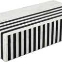 Handicrafts Home Large Decorative Storage Box with Lid  Black White Modern Storage Box, Remote Control Organizer for Coffee Table, Console & Living Room Decor  Mono Lead 12 x 6 x 2 (10 x 4.5 x 2.5 Inches)