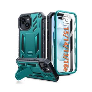 FNTCASE for iPhone 15 Phone Case: for iPhone 13 & 14 & 16e Case Military Grade Shockproof Protection Hard Phone case - Dual Layer Matte Textured Drop Proof Rugged Protective Cover - 6.1 Inch Green