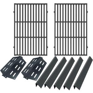 Grill Parts for Weber Genesis Parts Replacement, for Weber Genesis 300 SER (w/ Front Control Knobs), for Weber Flavorizer Bars 7620 7621 62783, Grill Grate 7528 7524 & Heat Deflector 7622 65505 62756 (19.5" Cast Iron Grates Kit (without 4 burners))