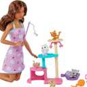 Barbie Kitty Condo Doll & Pets, Cat Tree Toy Playset with 5 Kitten Figures & Accessories