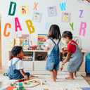 416 Pieces 8 Sheets 2 Inch 4 Inch Letter Stickers Large Self Adhesive Letters Stick on Vinyl Alphabet Sticker for Back to School Supplies Poster Board Craft Decoration(Colorful,Retro)