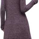 Poetsky Women Long Sleeve Tunic Tops to Wear with Leggings Side Buttons Long Shirts Rib Sweater Dress with Pockets S-3XL (Purple, XL)