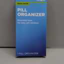 Amazon Basic Care (7-Day) AM/PM Pill Organizer, Vitamin Case, And Medicine Box, Large Compartments, 2 Times a Day, Blue and Clear Lids