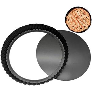 8inch Tart Pan Non-Stick Carbon Steel Quiche Pan Removable Bottom Pie Pans for baking Quiche Baking Dish