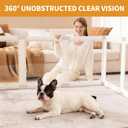 Acrylic Dog Playpen Indoor for Small Dogs & Puppies | Provided by LESHIGE, Clear Pet Playpen, Easy Assemble, Modern No-Bar Design, Escape-Proof & Sturdy, 23.6", 10 Panels, White