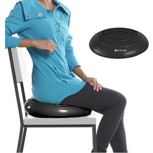 Gaiam Balance Disc Wobble Cushion Stability Core Trainer for Home or Office Desk Chair & Kids Alternative Classroom Sensory Wiggle Seat (Black)