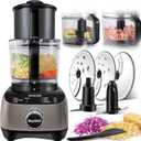 14 Cup Food Processor, French-Fry-Cutter, Blending, Mixing, Shredding, and Slicing, Meat and Vegetable Chopping, Doughing for Home Use, Mincing, and Pureeing,4 Speeds,600W