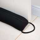 Marwood Under Door Draft Stopper 38 inch Wind Stopper for Door & Window, Removable and Washable Weighted French Air Draft Stopper Triangle Noise Blocker for Bottom of Door with Hanging Loops - Black