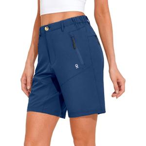 Little Donkey Andy Women's Stretch Quick Dry Shorts for Hiking, Camping, Travel (Large, A2 Navy)