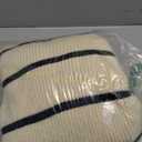 Floerns Women's Collared Striped Sweaters Preppy Oversized Knit Fall Pullover Sweater (Medium, Black and Khaki)