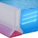 Collapsible Shower Threshold Water Dam Water Barrier for Shower and Retention System and Keeps Water Inside Threshold Dry and Wet Separation Suitable for Bathroom and Kitchen (118Inch, Transparent)