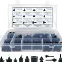 160 PCS Black Automotive Rubber Bumper Assortment, Rubber Stop Bumper Stopper Compatible With GM Ford and Chrysler Replace 20030, 8210, fit many models