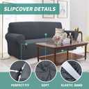 YEMYHOM Couch Cover Latest Jacquard Design High Stretch Extra Large Sofa Covers Pet Dog Cat Proof Oversized Slipcover Non Slip Magic Elastic Furniture Protector (XL Sofa, Dark Gray)