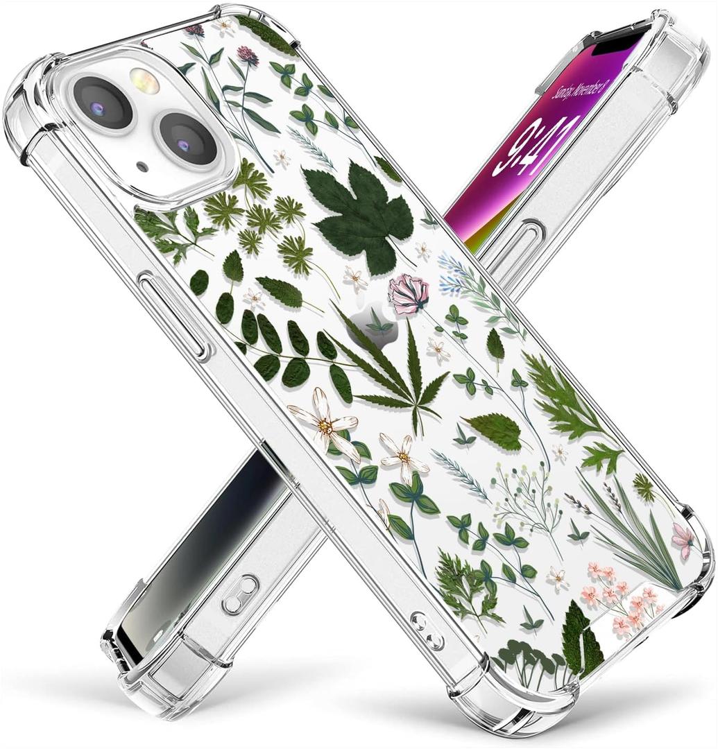 Crystal Phone Case for iPhone 15 Pro Max(2023) 6.7", Cute Clear Protective Cover,White Lace Floral Design [Not-Yellowing] Soft Shockproof Clear Phone Protective Case Cover for Women Girls