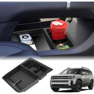 Center Console Organizer Tray Compatible with 2024 2025 Hyundai Santa Fe Interior Storage Box Insert Secondary Accessories (Lower center console tray)
