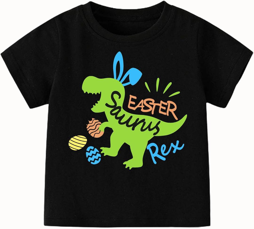 Boys Easter Shirts Kids Cotton Graphic Tees Casual T-Shirts 3-7 Years (5-6 Years)