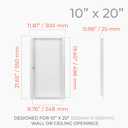 10 x 20 Inch Metal Access Panel for Drywall - White Rectangular Plumbing Access Panel - Indoor Wall Access Door for HVAC, Electrical, Wall Covering - Drywall Access Panel - Wall Hole Cover