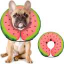 MIDOG Soft Inflatable Dog Cone, Donut E-Collar Alternative for After Surgery, Prevents Licking, Allowing Normal Eating & Vision, Comfortable Recovery Collar for Dogs & Cats, Red-Medium