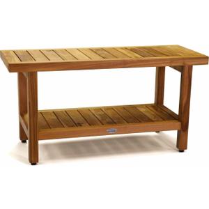 AquaTeak The Original 36" Spa Teak Shower Bench with Shelf