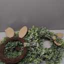 Easter Cute Rabbit-Shaped Wreath, Wall-Mounted Wreath, Door Wall Decoration, Home Garden Decorative Wreath 10x10 inches