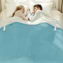 Queen Size Electric Blanket 84" x 90" - Flannel Sherpa Washable Heated Blanket with Dual Control, 5 Heating Levels & 10 Hours Auto Off, Heating Blanket with Overheat Protection for Home(Blue)