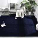 FlyDOIT Area Rugs for Bedroom Living Room, 5x8 Navy Blue Super Soft Comfy Thickened Memory-Foam Indoor Carpets, Modern Aesthetic Minimalist Carpet for Boys Girls Adults Apartment Nursery Home Dcor