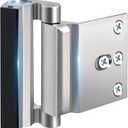 Home Security Door Reinforcement Lock - Safety Child Proof Door Locks with 8 Screws for Inward Swinging Front Doors, Extra Add a Top Lock Inside Withstands 800 lbs Deadbolt Latch, Guard Bedroom Patio (Silver)