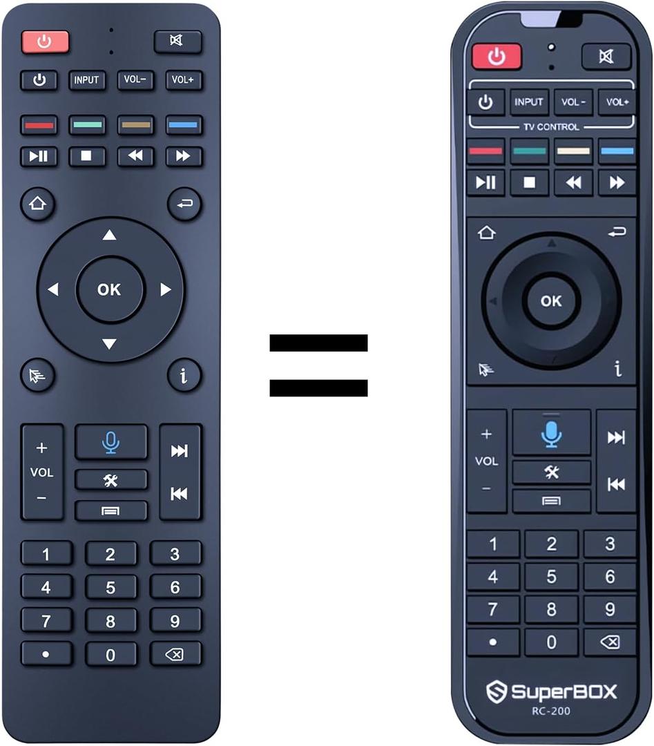 RC-200 Replacement Voice Remote Control for Super Box, Compatible with SuperBox S4 S5 S6 Max / S5 Pro/Elite Ultra/Elite Pro+, Without Voice for S4 Pro and S3 Pro