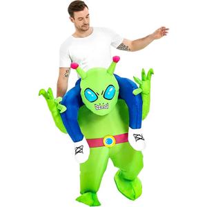 Inflatable Alien Costume Adult Green Alien Suit Onesie Ride On Blow Up Halloween Costumes For Men Women Fancy Party Dress