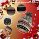 Women's Winter Knit Hat and Scarf Set with Touchscreen Gloves and Soft Warm Socks with Christmas Gift Box (Creamy White)