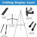 Falling in Art Display Easel Stand, 6 Pack 63" Instant Adjustable Poster Easel, Easy Folding Portable Tripod Stand for Signs, Posters, Wedding, Holds 5 lbs