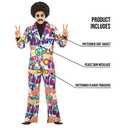 fun shack Groovy Mens Hippie Costume, Retro Mens Hippie Costumes for Adults, Groovy Costumes for Men, 60s Suit Men (Large)