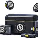 Hollyland Lark M2 Wireless Microphone for iPhone/Camera/Android/PC, 48kHz/24-bit High Fidelity Audio, 300m Range, Noise Cancelling, 40h Use, YouTube, Vlog, Streaming (2TX + 3RX + Charging Case) (Black)