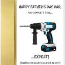 3 x Goroar Funny Tool Expert Father's Day Card for Dad, Hilarious Fathers Day Card for Handyman, Thanks for Always Helping Me