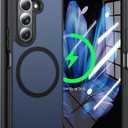 Magnetic for Samsung Galaxy Z Fold 5 Case Compatible with MagSafe [Fast Wireless Charging][Anti-Fingerprint][Military Shockproof] Translucent Matte Silicone Bumper for Z Fold 5 Phone Case,Black