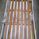 Great Deal Furniture Kaitlyn Outdoor Acacia Wood Loveseat with Cushions, Teak and White