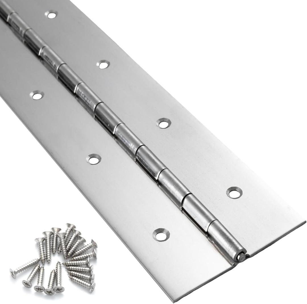 Heavy Duty Piano Hinge 36 Inch x 2 Inch Width, 0.047'' Thick Stainless Steel Continuous & Piano Hinge for Cabinet, Door, Toolbox, Wooden Box, Metal Plate, Furniture, Industrial Project
