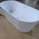 WOODBRIDGE 67"Freestanding White Acylic Soaking Bathtub with ORB Drain and Overflow,BTA1702-ORB-Drain&O